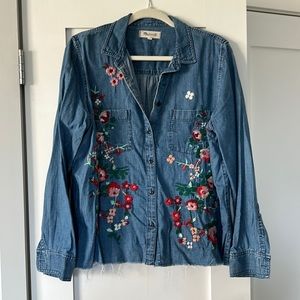 Madewell embroidered denim shirt